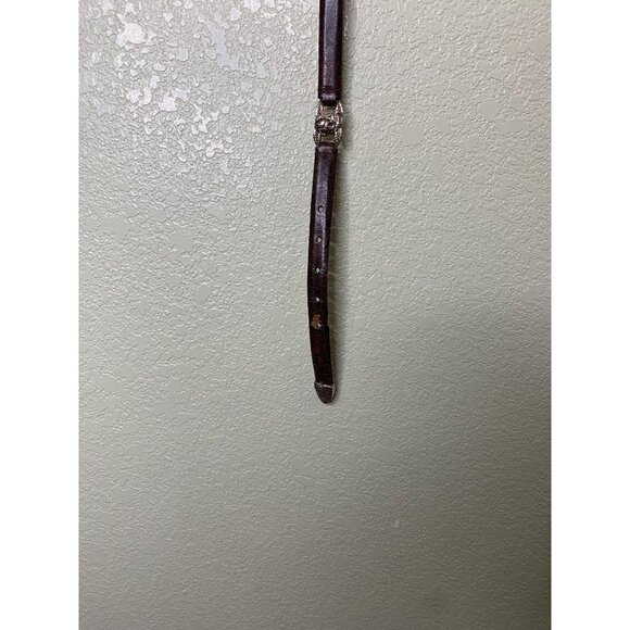 Brown  Genuine Leather Snakeprint Belt With Medal Rose Detailing - Picture 2 of 12